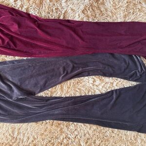 New Mix Velvet Pants Set in Burgundy and Brown